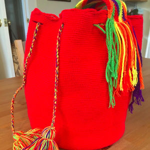 Wayuu Mochila shoulder tote bag RED